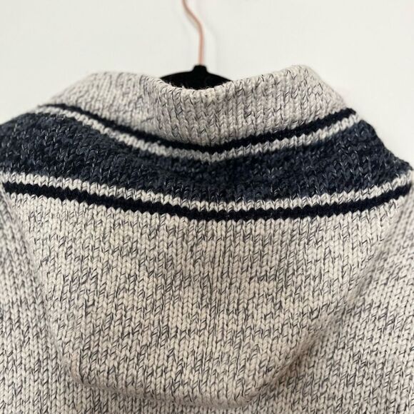 Made in Portugal offwhite w/specks hooded cardigan, pockets, drawstring,zipper S - Picture 9 of 9